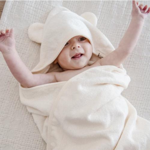 Kiin Bamboo Cotton Hooded Towel - Ivory