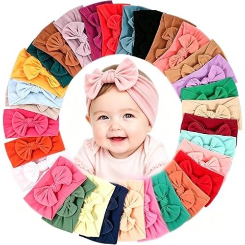 31 PCS Baby Headbands Baby Girls Bows Stretchy Soft Nylon Headbands Set