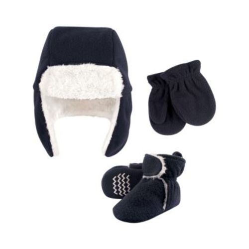 Baby Boys Hudson Winter Warmth 3Pk Trapper Hat, Mittens, and Cozy Booties