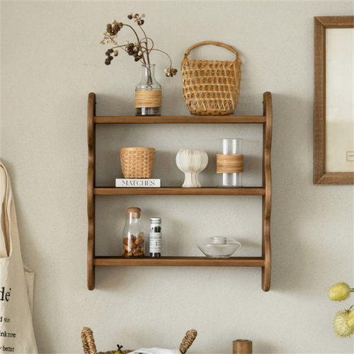 One Allium Way® Vintage Solid Wood Wall-Mounted Shelf | Wayfair