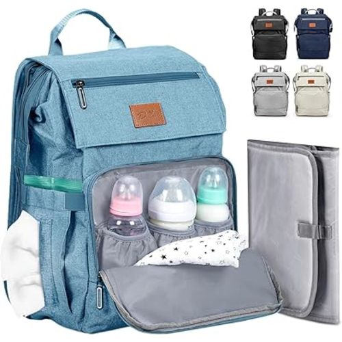 PILLANI Baby Diaper Bag Backpack - Large Bag for Boys & Girls - Diaper Backpack - Travel Diaper Bags with Changing Pad - Baby Registry Search Stuff & Shower Gifts - Newborn Essentials Must Haves Mom