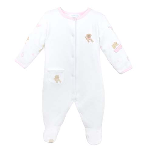 Pet Spa Printed and Embroidery Footie | Baby Girl