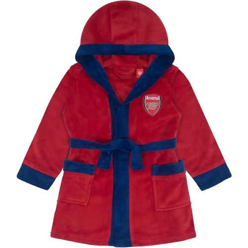 Arsenal FC Official Gift Baby Hooded Fleece Dressing Gown Red 12-18 Months