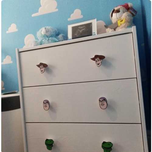 Toy Story Drawer Pulls – Kids Room Knobs, Nursery Decor, Pixar Gift, 3D Printed Handles