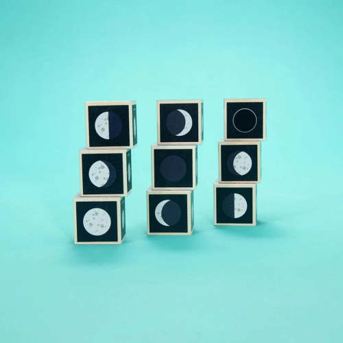 Wooden Moon Phase Blocks | Uncle Goose