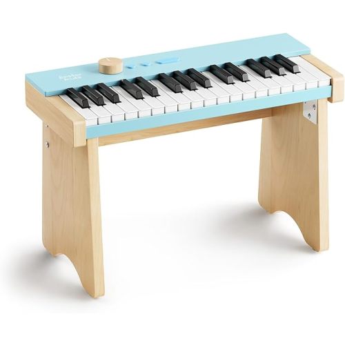 Eastar Kido Kids Piano Keyboard, 32 Keys Digital Piano for Kids, Music Educational Instrument for Beginner, Mini Wood Keyboard Piano for Toddler, Included Stand, Light Blue