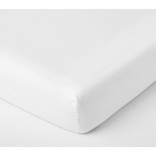 Organic Cotton Crib Fitted Sheet, Stone White