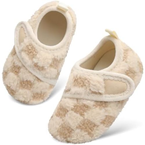 Scurtain Toddler Warm Winter House Slippers Baby Boys Girls Indoor Home Slippers Cozy Lightweight Non-Slip Shoes For Infant Kids Plush Linned