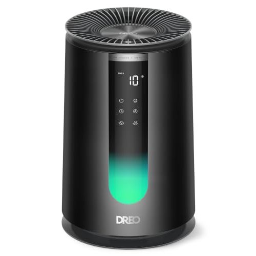 DREO Air Purifier for Home, AHAM VERIFIDE Air Cleaner for Bedroom, Pets, Smoke, Dust, Pollen & Odors, PM2.5 Monitor, Auto, Turbo & HEPA Sleep Mode, 4 Speeds, Scent Diffuser, DR-HAP008 Black (Dreo 338)