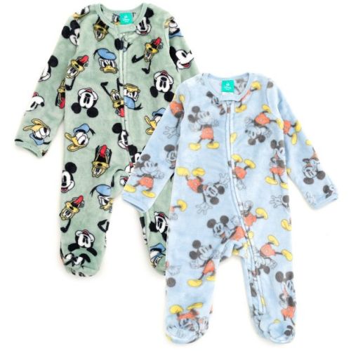 Disney Mickey Mouse Minnie Winnie the Pooh Baby 2 Pack Zip Up Sleep N' Plays Newborn to Infant