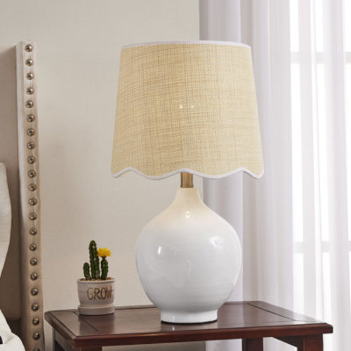 Mercer41 21" Ceramic Table Lamp With Oatmeal Shade & Reviews | Wayfair