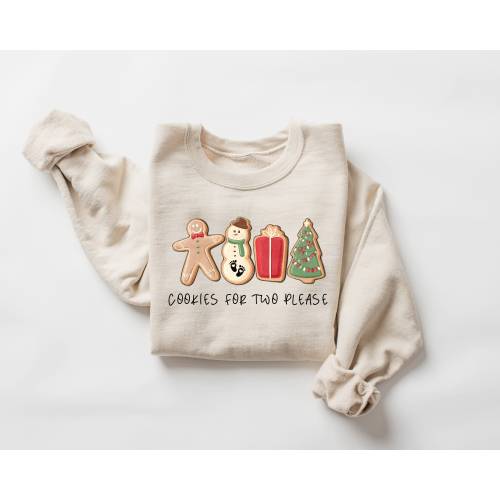 Christmas Cookies For Two Please Pregnancy Announcement Christmas Sweatshirt, Pregnancy Reveal Christmas Sweater, Maternity Christmas Shirt