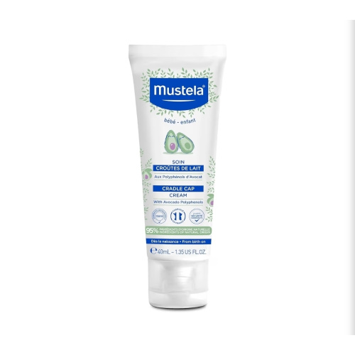 Mustela Cradle Cap Cream for Newborn - Fragrance-Free Baby Moisturizer for Seborrheic Dermatitis - Helps to minimize Scalp Flakes - Clinically & Dermatologist Tested - 1.35 fl. oz.