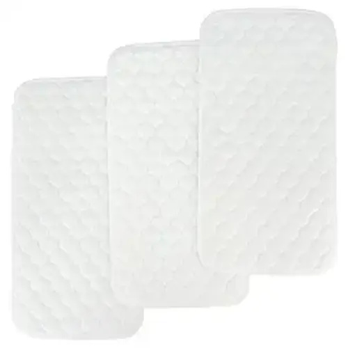 BlueSnail Quilted Thicker Waterproof Changing Pad Liners,3 Count(Snow White 13” x 27”)