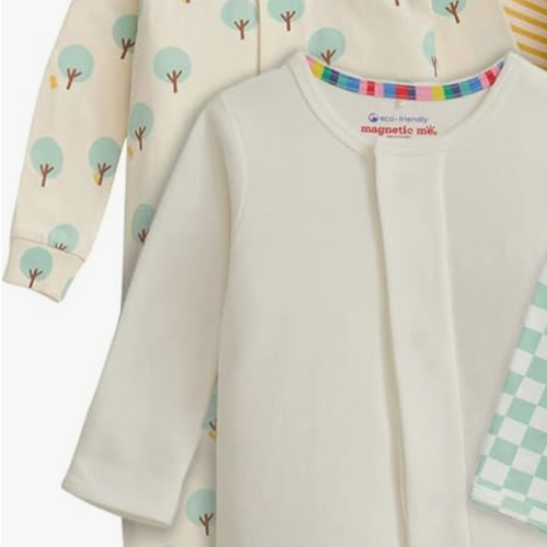 3-6 Month Magnetic Me Cloudstretch 4-Pack Bundle | Magnetic Baby Footie Pajamas