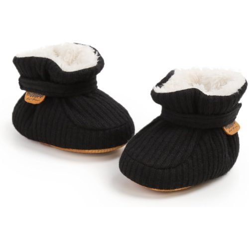 Infant Baby Boys Girls Cozy Fleece Booties Stay on Slippers Non Slip Soft Gripper Sock Shoes Toddler First Walker Newborn Crib Birthday Shower Gift
