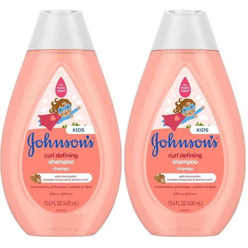 Johnson's Baby Curl-Defining, Frizz Control, Tear-Free Kids' Shampoo with Shea Butter, Paraben-, Sulfate- & Dye-Free Formula, Hypoallergenic & Gentle for Toddler's Hair, 13.6 fl. oz (Pack of 2)