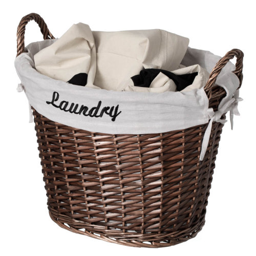 August Grove® Handwoven Laundry Basket With Liner & Handles - Boho Decorative Storage Hamper For Clothes Blankets Pillows And Towels - Ideal For Laundry Room Bathroom Bedroom And Living Room, | Wayfair