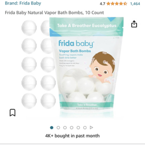 Amazon.com: Frida Baby Natural Vapor Bath Bombs, 10 Count : Everything Else