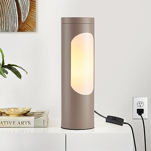 LEDIARY Brown Kosher Shabbos Table Lamp, T10 Bulb Included | Shabbat Light, Nightlight Function, 400LM Brightness, 4W Eqv 40W, Warm Light, Living Room, Bedroom, Home Decor