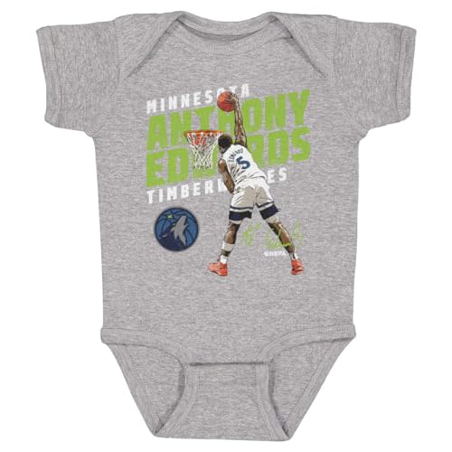500 LEVEL Anthony Edwards Minnesota Timberwolves One-Piece Infant Bodysuit - Anthony Edwards Minnesota Timberwolves Slant WHT