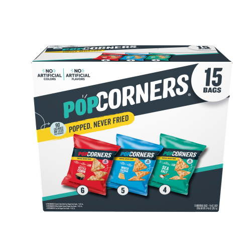 Frito-Lay PopCorners Popped Corn Snack Chips Multipack, 3 Flavors, 15 Count