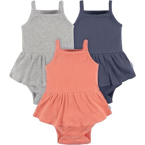 Gerber Baby Girls Multi-Pack Sleeveless Onesies Bodysuit