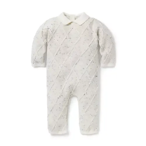 Baby Cream And Sugar Heather Baby Textured Collared One-Piece by Janie and Jack
