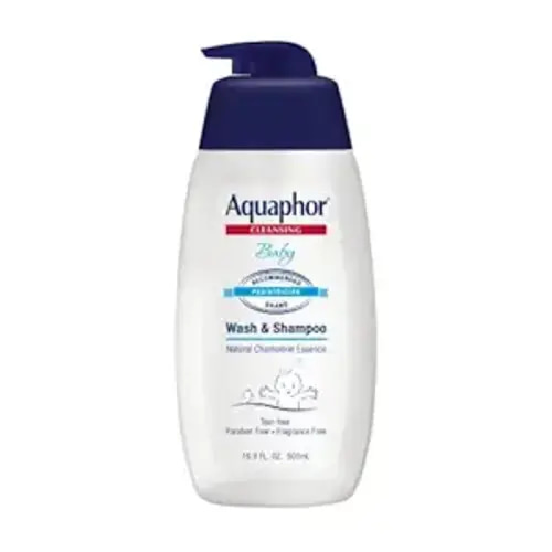 Aquaphor Baby Wash and Shampoo - Mild, Tear-free 2-in-1 Solution for Baby’s Sensitive Skin - 16.9 fl. oz. Pump