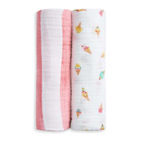 aden + anais icecream dreams essentials cotton muslin swaddles 2 pack
