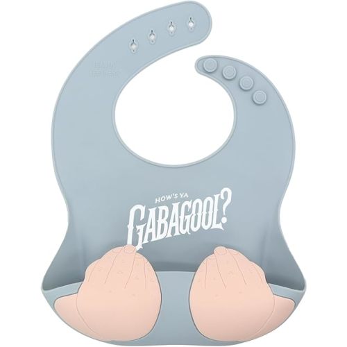 Teasin' Teethers Funny Italian Silicone Baby Bib with Pocket Food Catcher for Toddlers and Infants Funny Baby Bib Gift