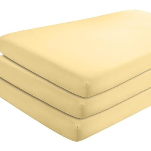 Bare Home 3-Pack Fitted Crib Sheet - Premium 1800 Ultra-Soft Microfiber - Breathable - Baby Sheet - for Boys & Girls - Fits Standard Crib and Toddler Mattresses (Crib, Morning Sun)