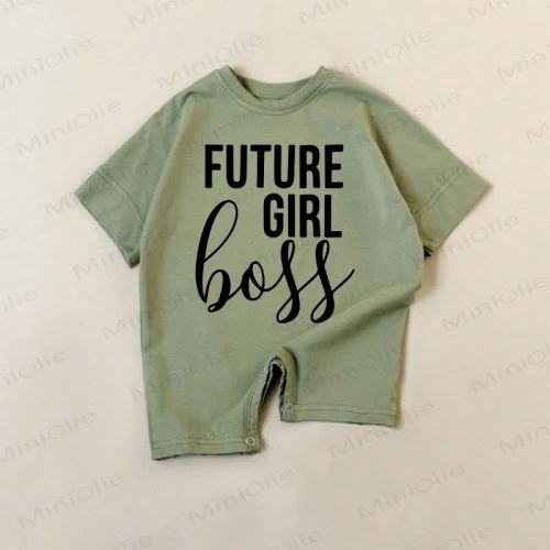 FUTURE GIRL BOSS Baby Green Romper