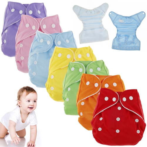 NUAHRHY Baby Cloth Nappies, Reusable Washable Diapers, Adjustable with Pocket Inserts, Fits Newborn to Toddler