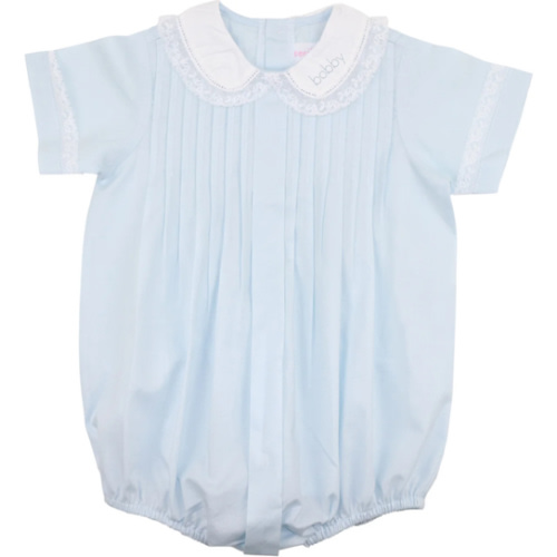 Blue Pleated Heirloom Bubble for Boys | Classic Southern Children’s Outfit – Cecil & Lou