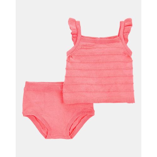 Baby Girl 2-Piece Sweater Knit Tank & Diaper Cover Set (6M)