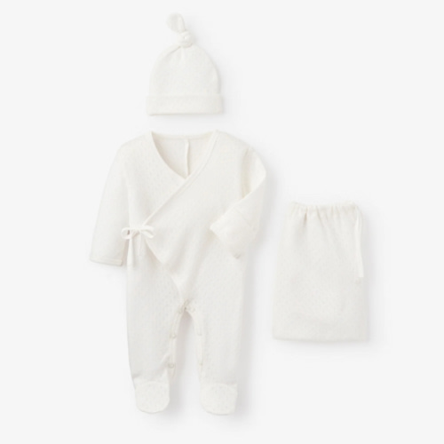 Organic Cotton Pointelle Layette 2 Piece Set