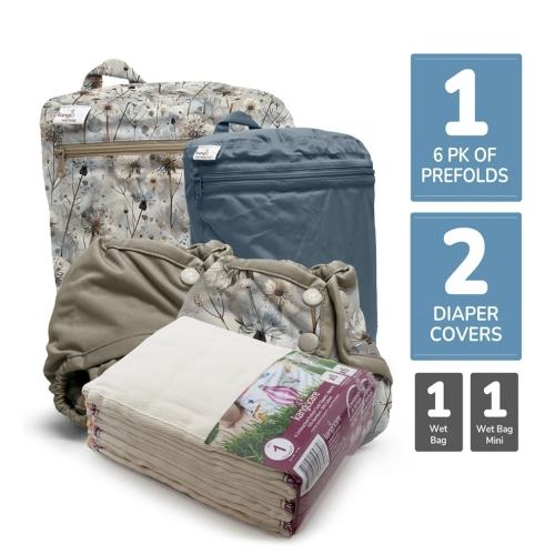 Retro Trial - Newborn Prefold Cloth Diaper Bundle