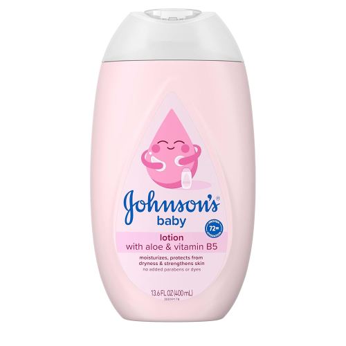 Johnson's Moisturizing Mild Pink Baby Lotion with Coconut Oil for Delicate Baby Skin, Dye-Free, Hypoallergenic & Dermatologist-Tested, Baby Skin Care, 13.6 fl. oz