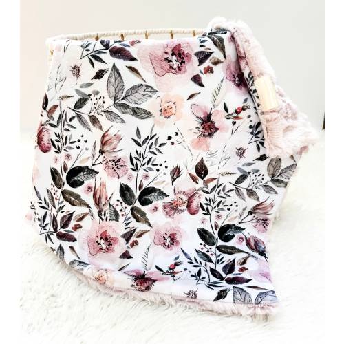 Floral Minky Baby Blanket | Lovey for Babies | Baby or Toddler Girl Baby Blanket | Security Blanket | Perfect Baby Girl Gift