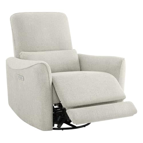 CHITA Power Swivel Glider Recliner Chair, Tall-Wide, Dove Grey | FSC Certified Nursery Rocking Chair, Lumbar Support, Reclining Chair for Living Room / Nursery
