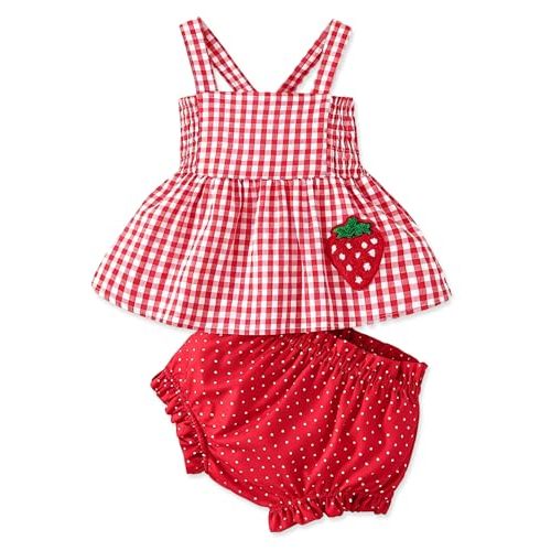 Baby Girl Clothes Summer Outfits Infant Ruffle Sleeveless Cute Bow Tank Tops 3 6 12 18 Months