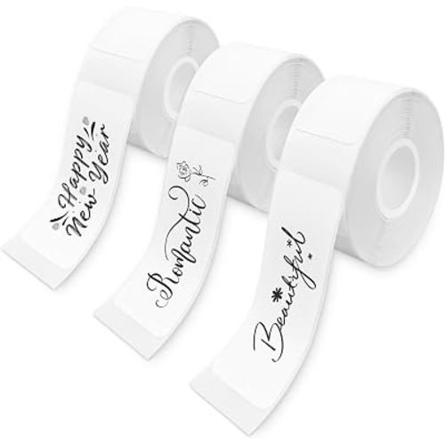 AH-P05 XenGro Label Tape 3PCS, Self-Adhesive Thermal Labels Refill Paper Roll for XenGro AH-P05 Mini Label Maker, 14mm X 40mm, for Home/Kitchen/Office Storage/Kid School Supplies, Black on White
