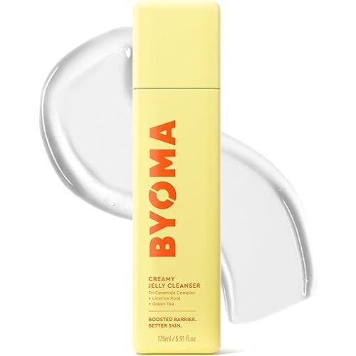 BYOMA Creamy Jelly Cleanser - Hydrating Facial Cleanser for Skin Barrier Repair -Tri-Ceramide Face Wash for Sensitive Skin & All Skin Types - Gently Removes Makeup & Excess Oil - 5.91 fl oz