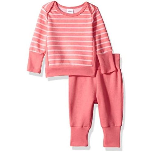 Hanes Baby Girls' Ultimate Baby Flexy Adjustable Fit Jogger with Sweatshirt Set