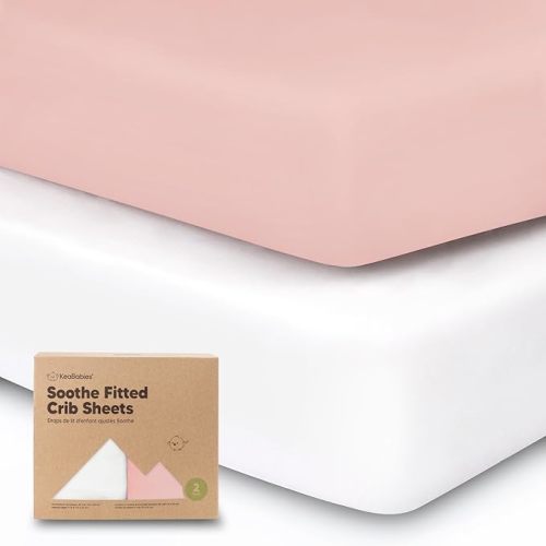 KeaBabies 2-Pack Organic Crib Sheets for Boys, Girls - 52x28 Fitted Crib Mattress Sheet Neutral, Breathable Jersey Cotton Cover for Baby Bed, Toddler Mattress, Soft & Cute Prints (Rose)