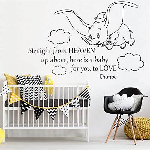 Dumbo Decal Dumbo Vinyl Decals for Nursery Dumbo Quote Decal Straight from Heaven up Above Here is a Baby for You to Love Vinyl Wall Sticker Mural Decal Dumbo Wall Stickers