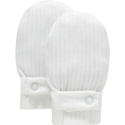 Baby No Scratch Mittens Stay On, Organic Cotton, Breathable Soft Warm Adjustable Newborn Gloves for Infant Boys Girls