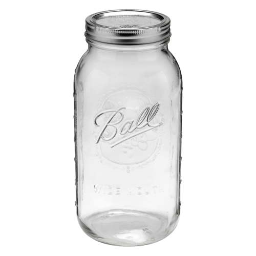 Ball Wide Mouth Half-Gallon 64-oz. Glass Mason Jar with Lid and Band