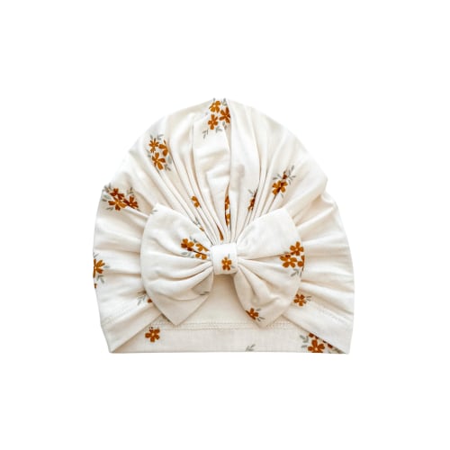Bow Turban Hat - Caramel Bloom